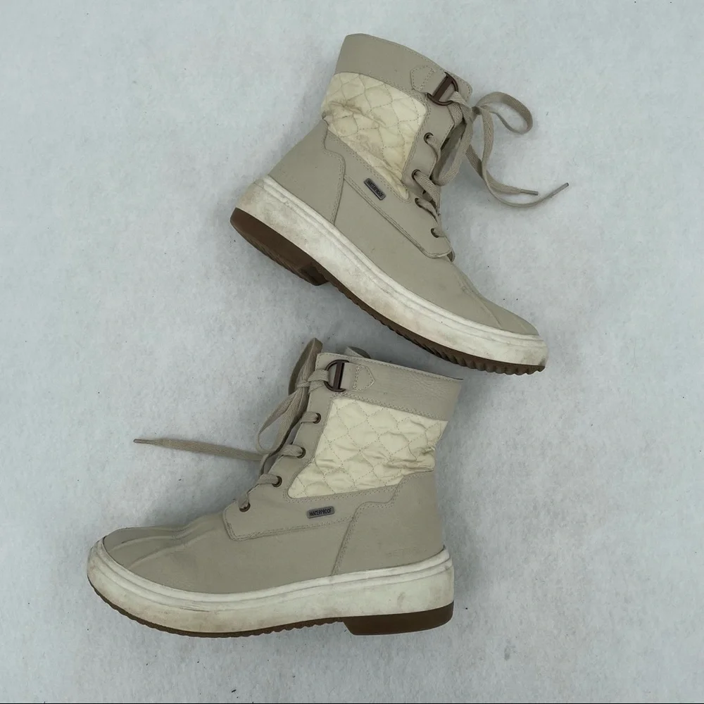MERRELL Women’s Holly Mid Waterproof Lace Up Duck Boot Rain Boot in Oyster sz: 8 - Picture 12 of 12